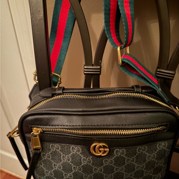 GG Monogram Shoulder with Green and Red Crossbody Strap - Picture 3 of 7